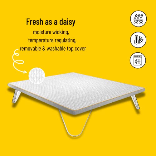 SleepSmith Flip Memory Foam and Graphite Infused Cloud Foam 2-in-1 Reversible Soft and Hard Side Mattress Topper with Pillow Combo Set (Queen, 72" x 60" x 2")