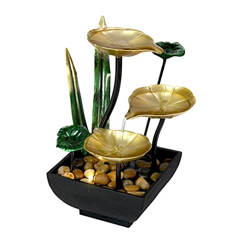 CALANDIS Tabletop Water Fountain Ornament Waterfall with LED Light Living Room