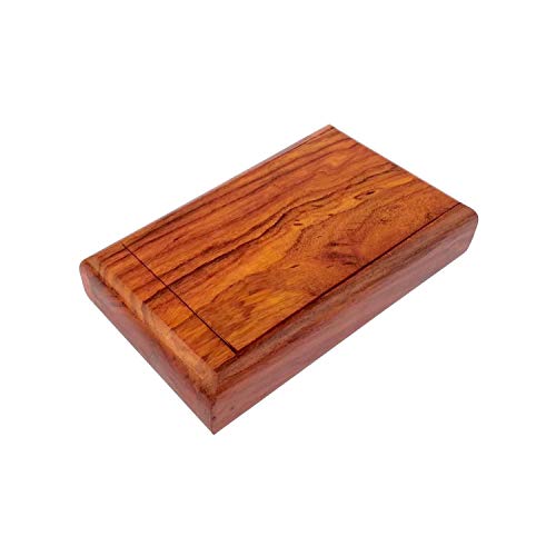 Zeguard Handicraft Rosewood Sheesham Wood Pocket Stylish Cigarette Case Holder Stand (4.75 x 2.75 x 1.25 inch, Brown) pack off1