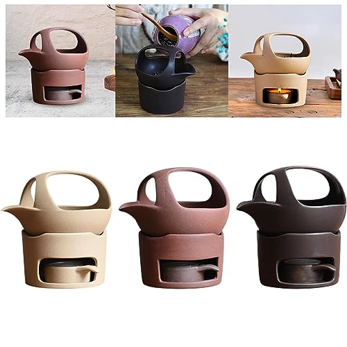 SAZ DEKOR Ceramic Tea Light Holder Warmer Tealight Warmer for Patio Balcony Light Brown