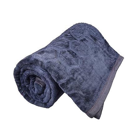 Slickcomfort Polycotton Fabric Ultra Soft Luxurious Embossed Very Warm Korean Mink Blanket for Winter (Gray, Single Bed)