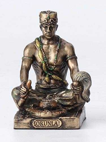 Veronese Design 2 1/2 Inch Orunla Santeria Orisha God of Wisdom, Destiny and Prophecy Cast Resin Hand Painted Antique Bronze Finish Statue Home Decor