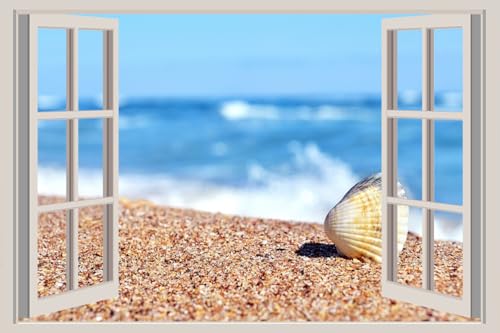 JVERF - JZZA28083 Shells Sea Sand| Self-Adhesive Open Window Wall Sticker