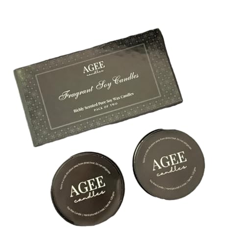 AGEE Odyssey Gift Set | Set of 2 Scented Organic Soy Candles | Richly Scented | Ecofriendly | 13+ Hours Burn Time Each | Gift Set