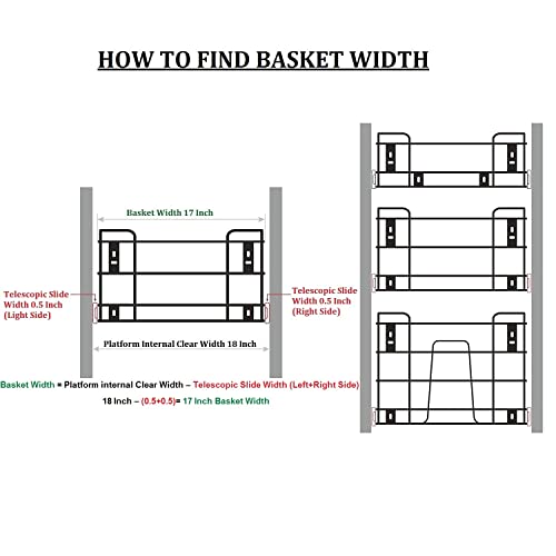 BLOO BASKET Stainless Steel 202 Modular Kitchen Basket Utensil'S Drawer Wired Set Of 6 (Size : 17 Inch Width X 20 Inch Depth) Silver