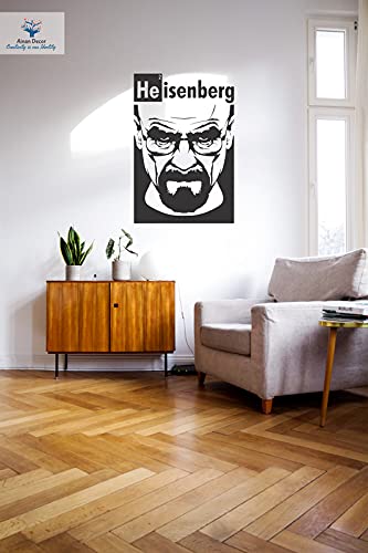 Breaking Bad Hero Heisenberg Silhouette Self Adhedsive Black Vinyl Sticker for Living Room, Bedroom and Home Decor