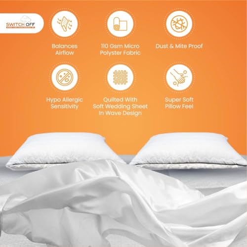 Switch-off Smart Adjustable Mush Premium Pillow,Discover The Perfect Pillow for Your Best Night's Sleep (17X27Inch) (Pack of 6)