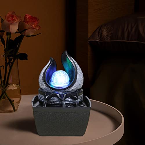 SECRET DESIRE Creative Waterfall Fountain Led Lights Ornament Feng Shui Living Room A