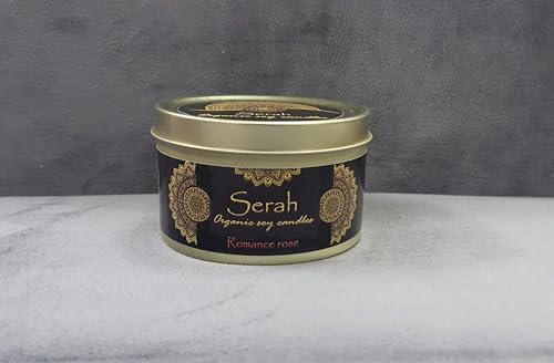 Serah Organic 200 ML Rose-Scented Soy Candles - Handpoured, Double Wick, Infused with Dried Rose Petals - Ideal for Rose Day and Valentine's Day - Elegant Gift for Love