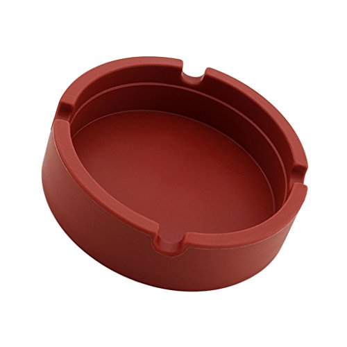 SECRET DESIRE™ Round Silicone Ashtray Smoking Cigar Holder for Tabletop Office Brown