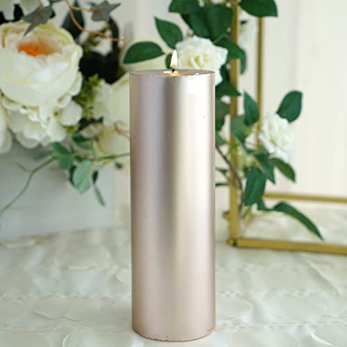 Weddings Parties and Gift 2 Rose Gold 9" Round Pillar Unscented Candles Wedding Centerpiece Decorations vngift12102