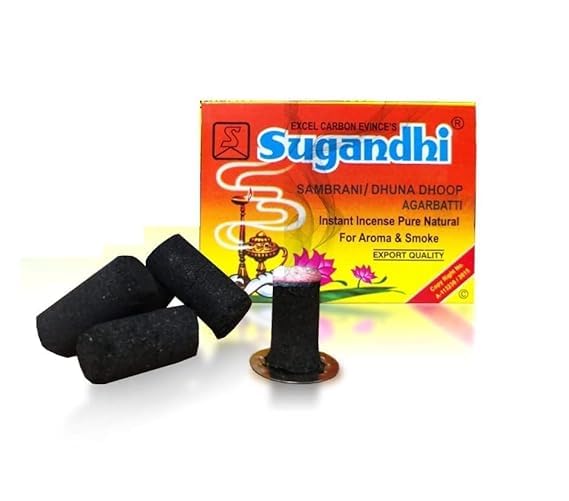 Sugandhi Sambrani | Dhuna | Export Quality | Dhoop Stick | Incense Stick | Agarbatti | Benzoin | Loban | Multi-Purpose, 20 Dhoop Sticks per Box with One Metal Plate x 12 Boxes