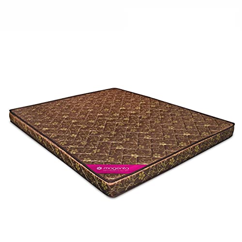 Magenta Siesta 4 Inch High Resilience Foam Dual Comfort Mattress, Double Size Medium Firm Mattress with Superior Comfort Pressure Relief & Cooler Sleeping -(Brown, 75 X 48 X 4 Inch)