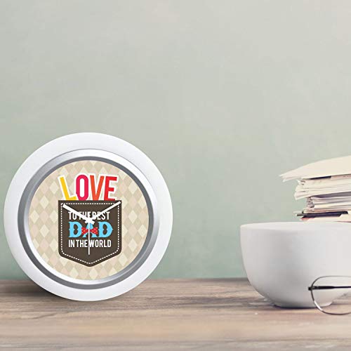 TheYaYaCafe Plastic Love to The Best Dad in The World Desk Clock - White, 6x6 inches