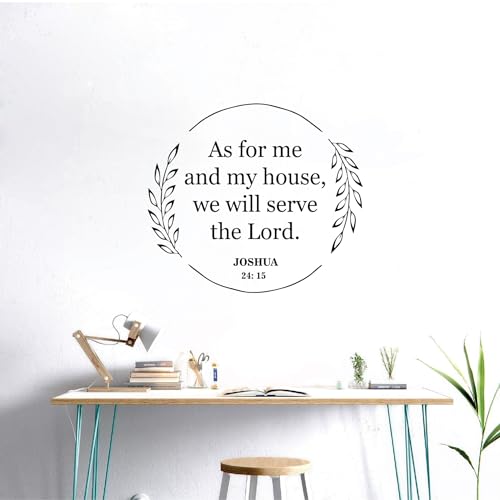 VVWV As Me My House We Will Serve The Lord Religion Bible Quotes Wall Decal Vinyl Quotes Wall Sticker L x H 55 cm x 48 cm