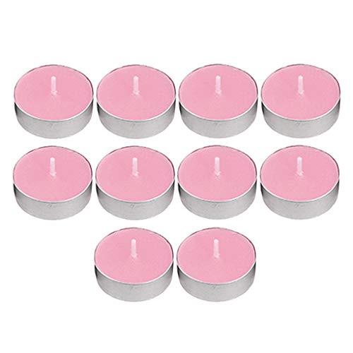 ATORSE® 10Pcs Smokeless Round Tealight Candles 3.5X1Cm Pink