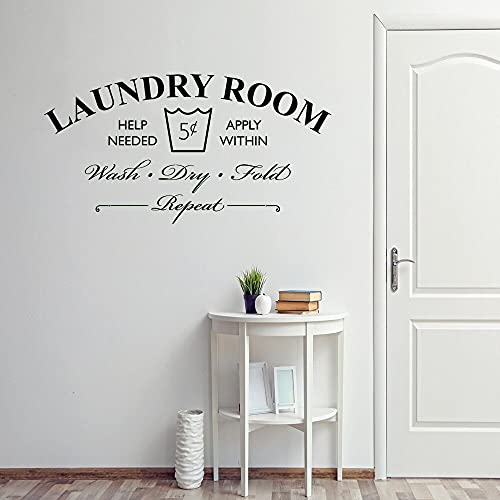 GADGETS WRAP Wall Decal Vinyl Sticker Wall Decoration - Laundry Room Need Help Wash Dry Fold Repeat Vinyl Wall Decal