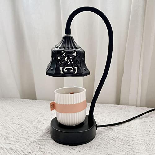 ATORSE® Candle Warmer Lamp Night Light Metal for Scented Candles Table Bedroom Black Square|Unique Gift|Night Lamp|Fancy Light|Gadgets Gift For Friend|Cute Table Lamp Light For Bedroom|Bedside Lamps