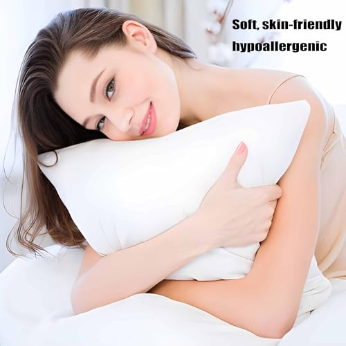 Bed Pillows Standard Size Set of 4 Pack for Sleeping 20"x26", Soft Fluffy Hypoallergenic Skin Friendly Down Alternative Filling Machine Washable