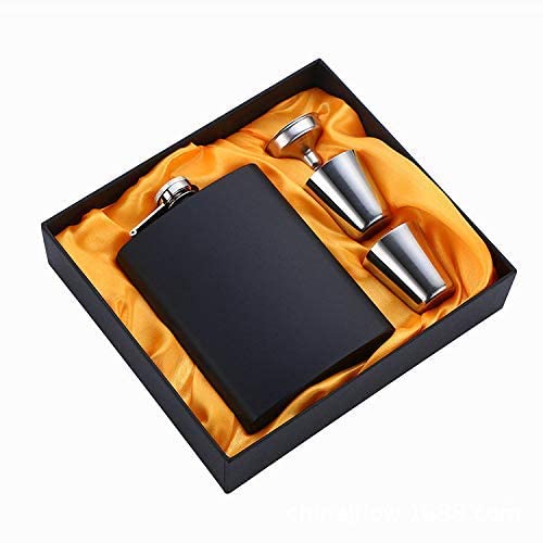 Simxen Stainless Steel Hip Flask with 2 Shot Glasses + Funnel,for Men and Women Perfect for Christmas and Holidays Hip Flask for Liquor or Wine Whiskey Alcohol Drinks Holder Pocket Bottle