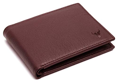 NAPA HIDE Maroon Leather Wallet for Men I Handcrafted I 4 Credit/Debit Card Slots I 2 Currency Compartments I 1 Transparent ID Window