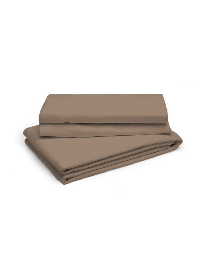 Shri Anand Creations Cotton Fast Color Solid/Plain Brown Bedsheet For Single Bed With 1 Pillow Cover