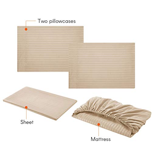 Layfuz Elegant Comfort Pure Color Embossed Collection 4-Piece Bed Sheet Bed-Cover & Pillowcase Set