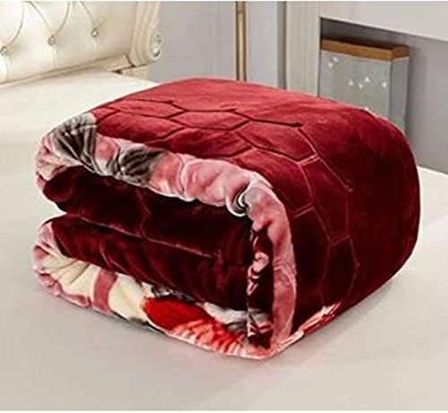 ALCITIC HOME Imported Floral Mink Blanket Embossed Design Heavy Duty Blanket.