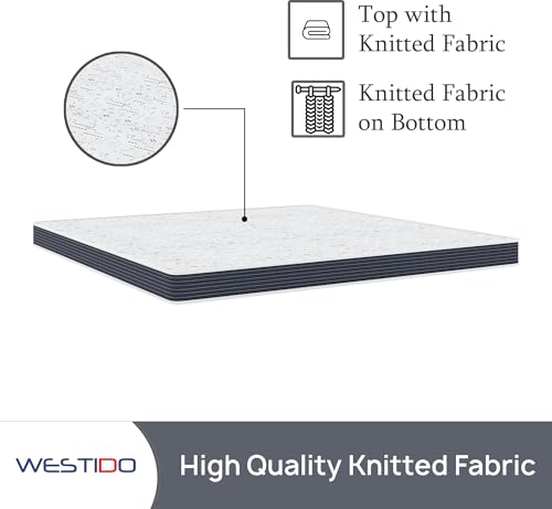 WESTIDO FlexiFlip Multiple High Resilience (HR) Foam | High Resilience (HR) Foam Knitted Fabric King Size Reversible Mattress SteadySupportKQ4inch84X72