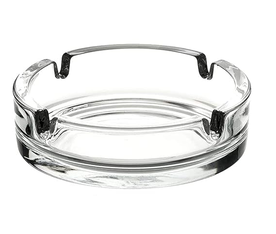 ARYKA Glass Classic Crystal Quality Cigar Cigarette Ashtray Round Tabletop for Home Office Indoor Outdoor Home Decor