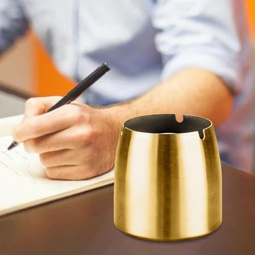 MERISHOPP®Tapered Ash Holder Portable Stainless Steel Ashtray for Villas Outdoor Patio Gold|Home & Garden|Home & Garden|Home & Garden|1 Stainless Steel Ashtray
