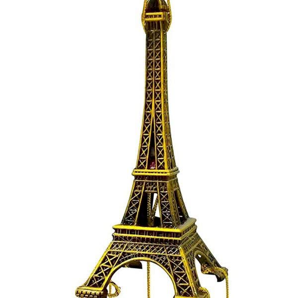 DealFry Feng Shui Metal Wind Chimes Paris Eiffel Tower with 4 Bells Positive Energy Hanging Wind Chimes for Home, Balcony, Gallery, Bedroom with Good Sound Best for Gifting (18 Inch | Heart)