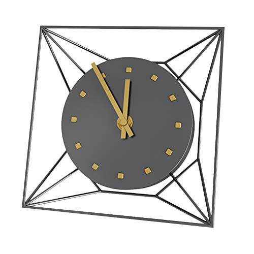 Artibetter 1pc 3D Metal Square Table Clock Desktop Clock Mute Clock Living Room Decoration