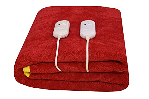 ARCOVA HOME Made in India Premium Double Electric Bed Warmer (152 X 152 cm, Maroon)