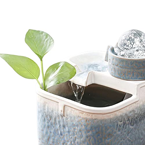 CALANDIS® Tabletop Water Fountain Indoor Waterfall Feature with Rolling Ball Blue