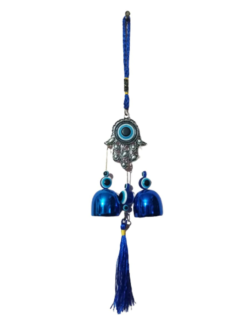 VR Creatives Evil Eye Hanging with Shui Turkish Hamsa Hand for Protection, Good Luck Charm and Prosperity at Office and Home Wind Chimes