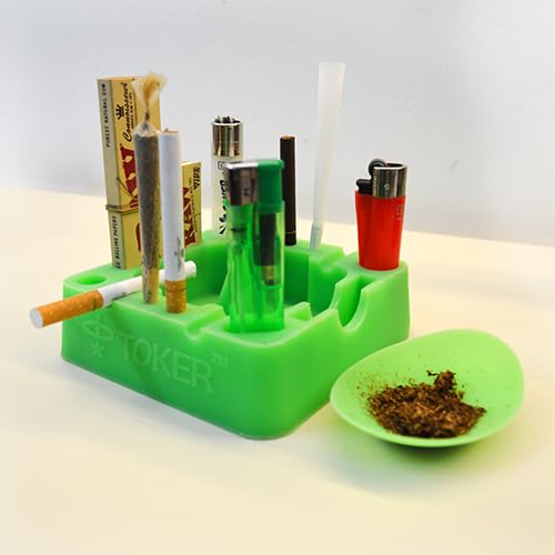 Premium Silicone Ashtray With Compartment Heat Resistant Eco-Friendly