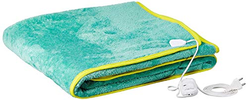 Warmland Solid Polyester Double Electric Blanket - Green