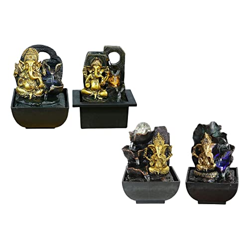 CALANDIS® Ganesha Statues Indoor Tabletop Fountain Collectibles Decorative Gift 14Cmx13.5Cmx18Cm | 1 Ganesha Statues Indoor Water Fountain