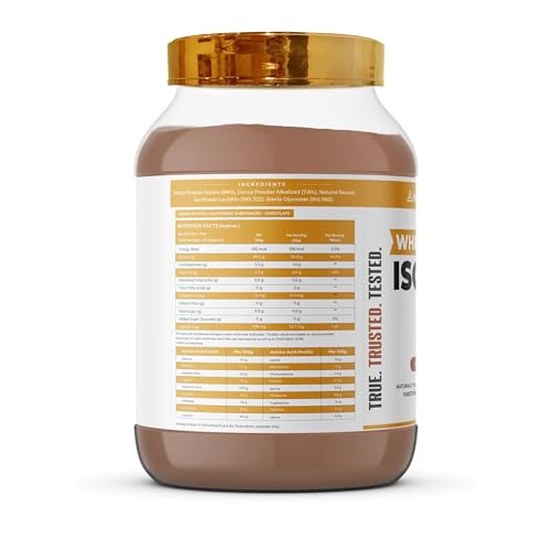 NATURALTEIN Natural whey Protein 30g Serving - 24g Protein, Isolate Chocolate - 1 kg (Naturally flavored, Non GMO, No Artificial Sweeteners)