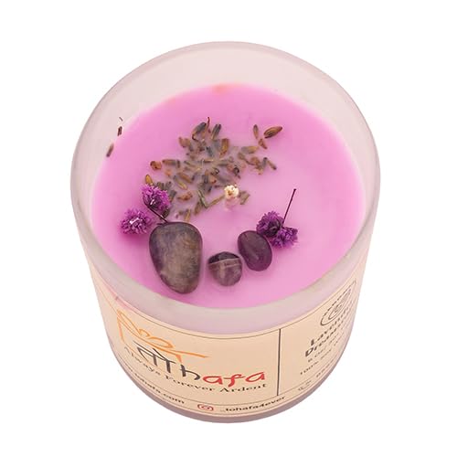 TOHAFA Lavender Dreamscape Scented Candle | Handmade Wax Glass Jar Candle | Soy Wax Candle for Long Lasting Fragrance Lavender Dreamscape Scented Candles Jar Pack (250gm).