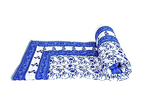 SAMRADHI Traditional Famous Jaipuri Beautiful Floral Print in Multi Colour Jaipuri Rajai/Razai/Quilt Single/Single Bed Quilt/Comforter/AC Quilt/AC Comforter