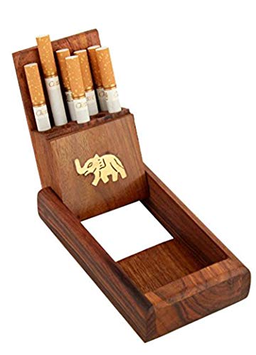 Zeguard Handicraft Rosewood Sheesham Wood Pocket Stylish Cigarette Case Holder Stand (4.75 x 2.75 x 1.25 inch, Brown) pack off1