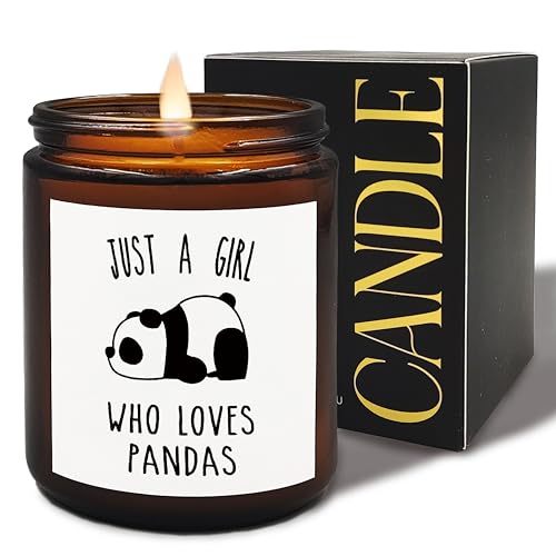 XUISWELL Panda Candle Gifts for Girls Women, Gifts for Panda Lovers, Panda Bear Gifts, Just a Girl Who Loves Pandas Scented Candles