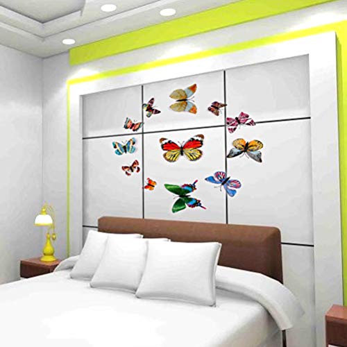 12PCS 3D Luminous Fridge Magnets Butterfly Glow in Dark Magnetic Home Room Decor DIY Wall Decoration