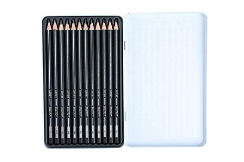 BRUSTRO ARTISTS’ FINEART GRAPHITE PENCIL SET OF 12 (10B-2H) + Free 2 Brustro ECO-PVC Dust-free erasers worth Rs24