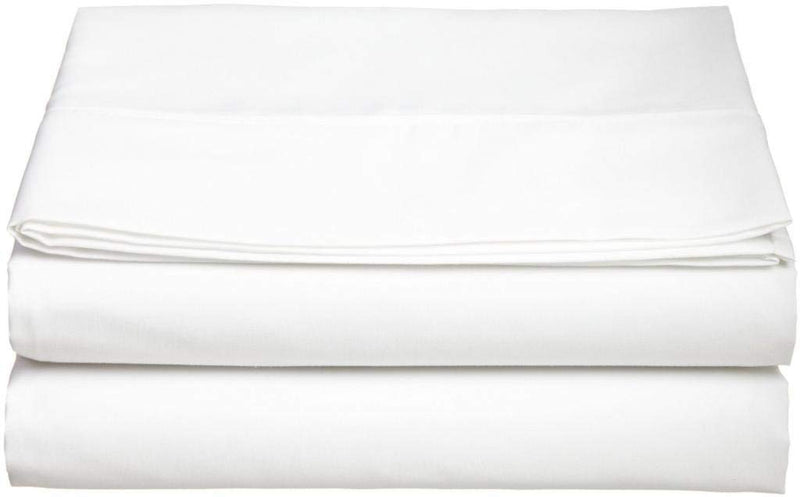 CCWB Cotton Craft Premium 100% Cotton 600 TC Solid Bedsheet and Pillow Cases King White