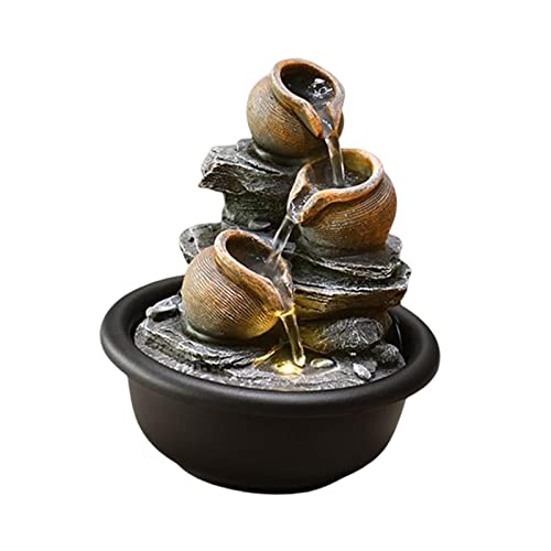 ATORSE® Indoor Waterfall Fountains Mini Waterfall Flowing Water Ornament Waterscape Style B