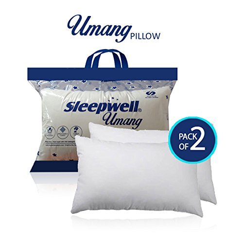 Sleepwell Microfiber Pillow (White) - (Pack of 2, 27x17)