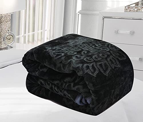 Mehlawat Floral Embossed Polyester Mink Blanket for Single Bed, Winter, Mild-Winter Ultra Soft & Light-Weight Kambal Ac Blanket (Grey, Single - 85x56 Inch)